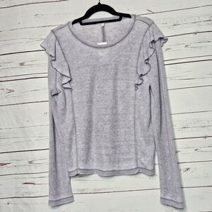Splendid Lavender Thermal Ruffled Tee
